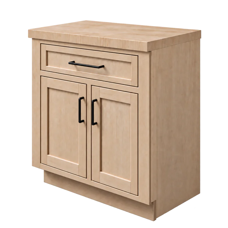 Inset: fronts sit within the cabinet frame