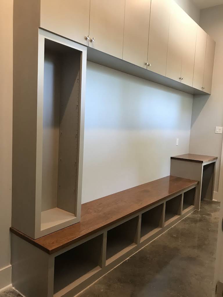 Living-room built-in with bench and storage